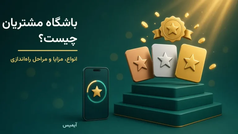 کاور مقاله باشگاه مشتریان چیست؛ کارت‌های عضویت برنزی، نقره‌ای و طلایی روی سکو کنار گوشی موبایل با امتیاز باشگاه مشتریان